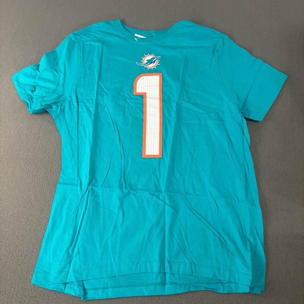 Nike Miami Dolphins Tua Tagovailoa Shirt Women Size XL Aqua NFL Tee 1 8095